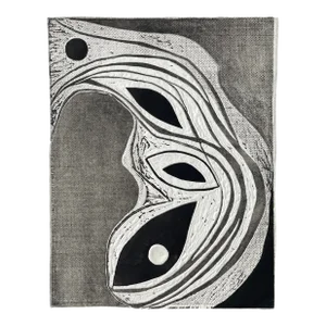 1975 Selma Bluestein Three Leaves on a Stream Etching