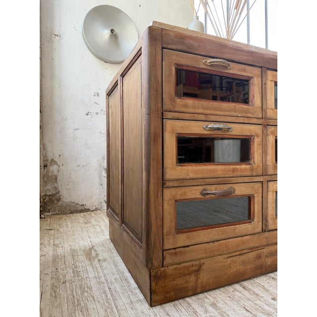 Antique Double-Sided Shop Counter with Marble Top, 1900s For Sale - Image 17 of 18