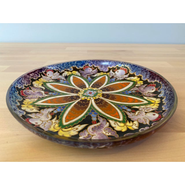 Mid-Century Spanish Enameled Glass Moser-Like Dish Bowl by José Cire Royo For Sale - Image 4 of 10