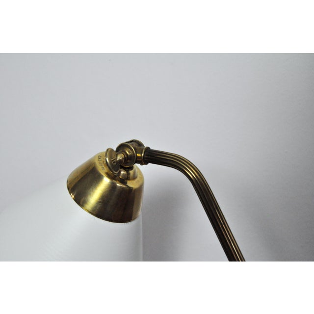 Swedish Table Lamp in Brass and White Metal by Ewå Värnamo, 1950s For Sale - Image 9 of 14