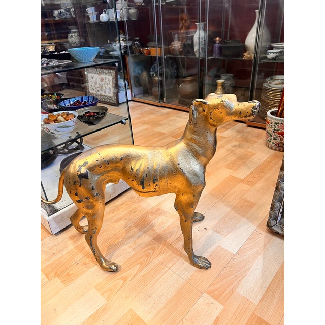 Vintage Pair Hollywood Regency MCM Whippet Greyhound Statues 21” T X 24”w Ea For Sale - Image 10 of 11
