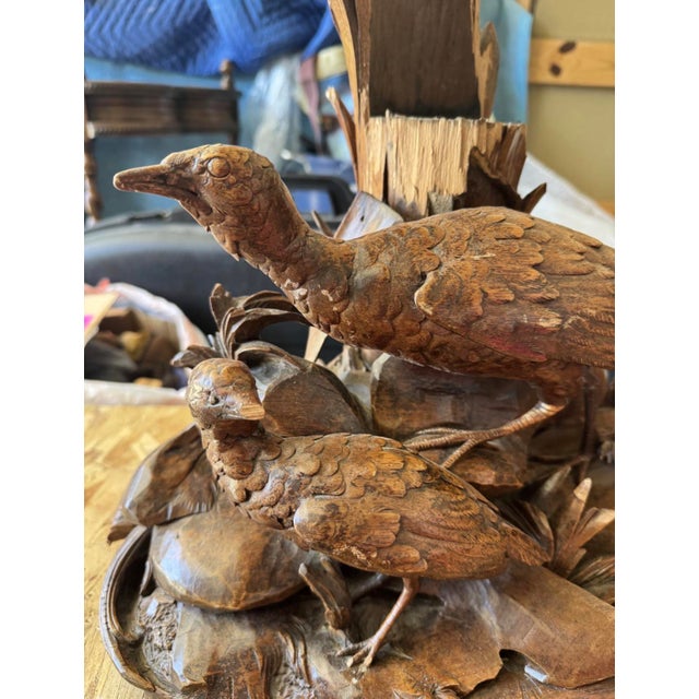 Rustic Late 20th Century Monumental Hand-Carved Solid Wood Marsh Wildlife Sculpture With Original Shipping Crate For Sale - Image 3 of 10