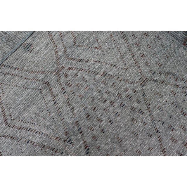 Modern Design Rug by Keivan Woven Arts in Muted Green and Subdued Brown Design For Sale - Image 12 of 12