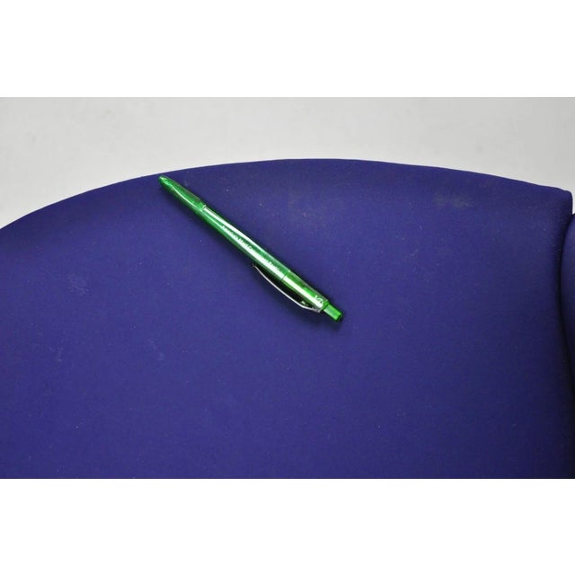 Late 20th Century Prospettive Luna Swivel Aluminum Saarinen Style Blue Mid Century Modern Chair For Sale In Philadelphia - Image 6 of 12