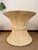 Organic, stylized modern design crafted of natural rattan stalks, corset & bound by overlapping rattan 'ties', Base can...