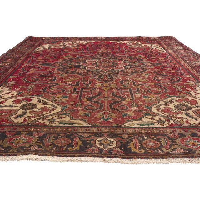 Modern Mid 20th Century Mid 20th Century Vintage Persian Heriz Rug - 07'09 X 11'02 For Sale - Image 3 of 9