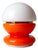 Vintage Space Age Spanish Table Lamp in Orange and White Glass, 1970s For Sale