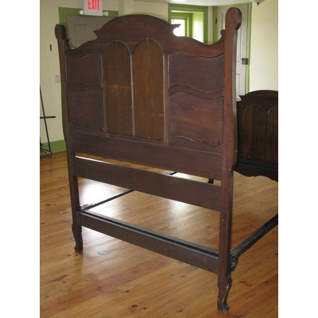 Art Nouveau Louis Majorelle (Attributed) Hand Carved Tulip Floral Design Walnut Burl Wood Bed Frame 19th C. For Sale - Image 17 of 18