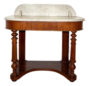Antique Mahogany Marble Console Table