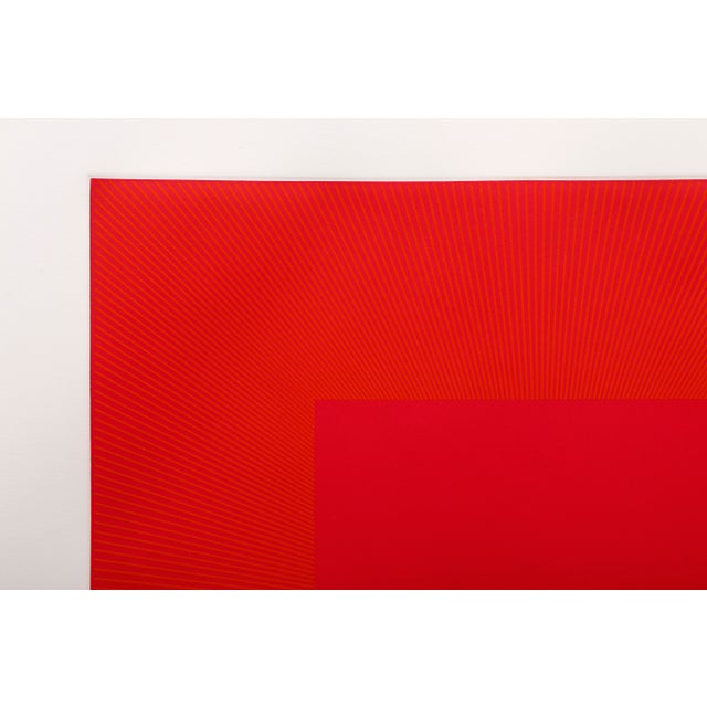 Modern Summer Suite (Red With Gold IV), Richard Anuszkiewicz Intaglio Etching and Aquatint on Somerset, Signed and Numbered in Pencil For Sale - Image 3 of 3