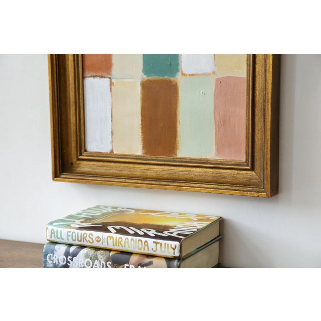 Wood Original Framed Abstract Painting in Vintage Gold Frame For Sale - Image 7 of 17