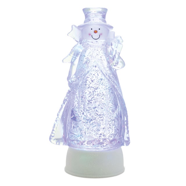 Capture the magic of winter with this LED Snowman Snow Globe, featuring a jolly snowman surrounded by shimmering...