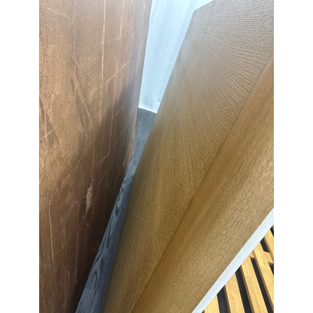 Rh Restoration Hardware Ligné Fabric Panel Bed Queen | Light Brushed Oak | Natural Performance Linen Weave For Sale - Image 12 of 18