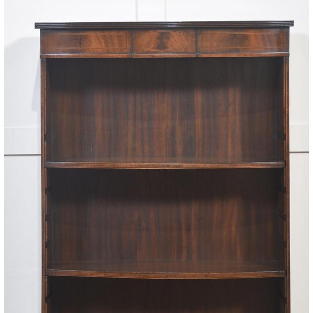 Brown Mahogany Inlaid Open Bookcase, 1890s For Sale - Image 8 of 13