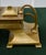 Early 20th Century Antique Art Nouveau Bronze Dbl. Inkwell and Porcelain Inserts For Sale - Image 5 of 16