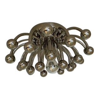 Jonathan Adler for Robert Abbey Small Chrome Anemone Semi Flushmount Light Chandelier in Polished Nickel For Sale