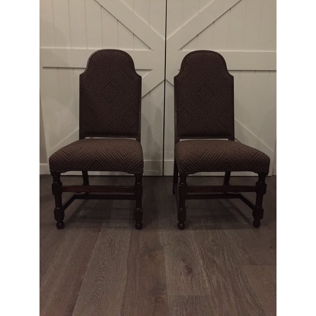 2010s Traditional High-Backed Chairs - A Pair For Sale - Image 5 of 6