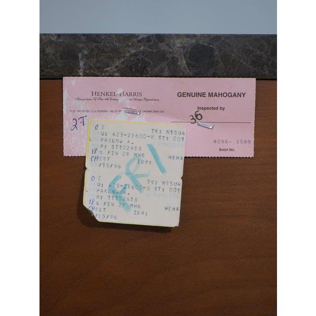 Henkel Harris Marble Top Kettle Base Mahogany Chest For Sale - Image 18 of 18