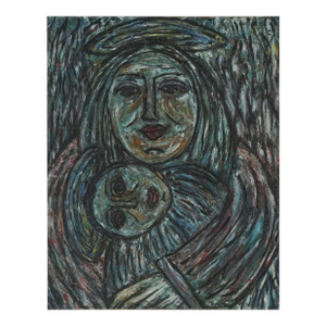 Mid Century Bay Area Figurative Original Oil Painting -- Motherhood by Honora Berg