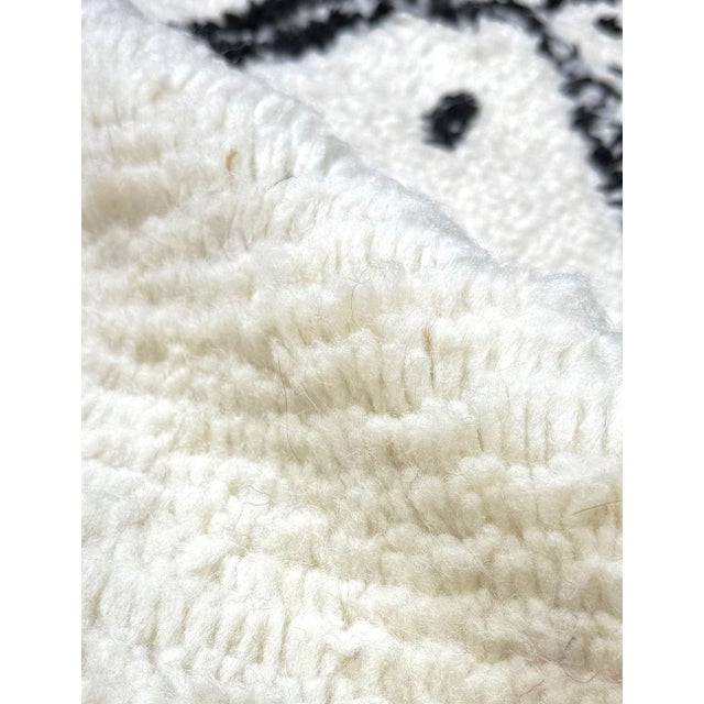 Black and White Moroccan Azilal Rug - 9.5 X 7.1 Ft For Sale - Image 4 of 8