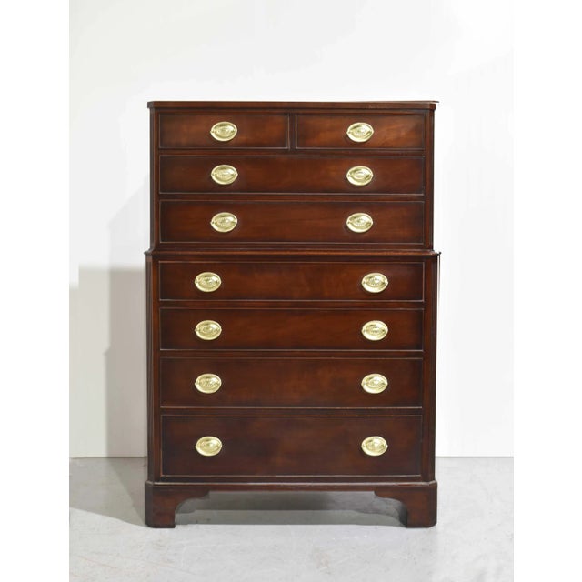 Kindel Furniture 1960s Georgian Mahogany Highboy Dresser by Kindel For Sale - Image 4 of 8