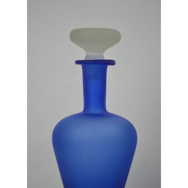 Vintage Art Frosted Glass Bottle, 1980s For Sale - Image 6 of 11