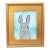 Folk Art Bunny Rabbit Hare Oil Painting Including the Antiqued Gold Wood Frame For Sale