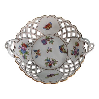 Openwork Basket from Herend, 1970s For Sale