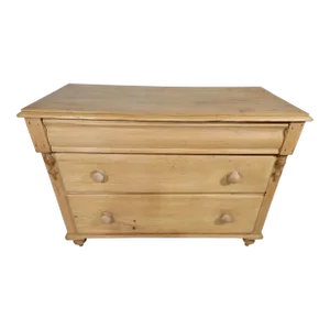 Antique Three Drawer Pine Chest of Drawers From Wales- Circa 1890