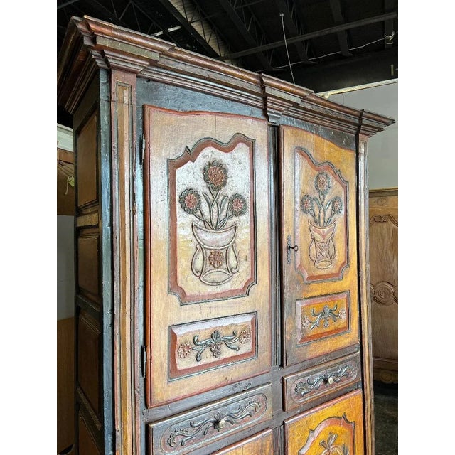 Wood Walnut Armoire - 17th Century Northern Italian Armoire A' 4 Portes For Sale - Image 7 of 13