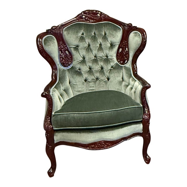 Vintage Victorian High-Back Throne Chair – Harris Furniture Reproductions For Sale