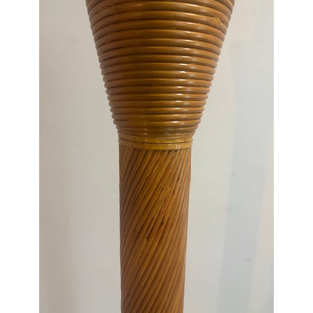 Vintage Coastal Pencil Reed Floor Lamp, 1960s For Sale In Miami - Image 6 of 9