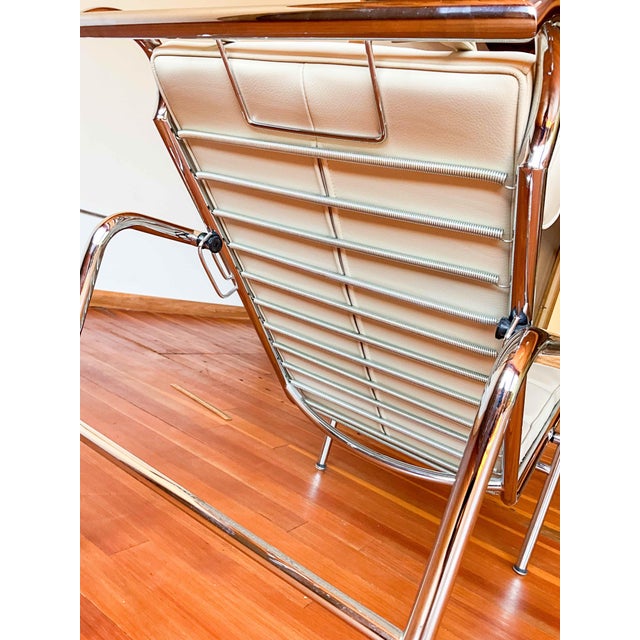 1990s Attributed to Gabriele Mucchi Genni Chrome and Bone Leather Lounge Chair for Zanotta For Sale - Image 9 of 10