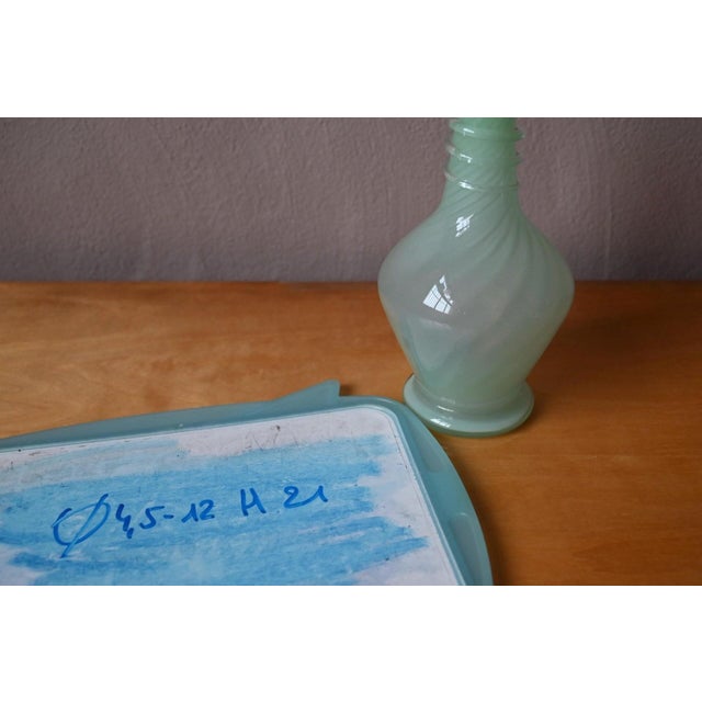 Vintage Celadon Opaline Blown Glass Ewer, 1950s For Sale - Image 9 of 10