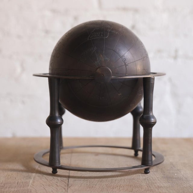 Traditional 1950s Belgian Bronze Globe For Sale - Image 3 of 4