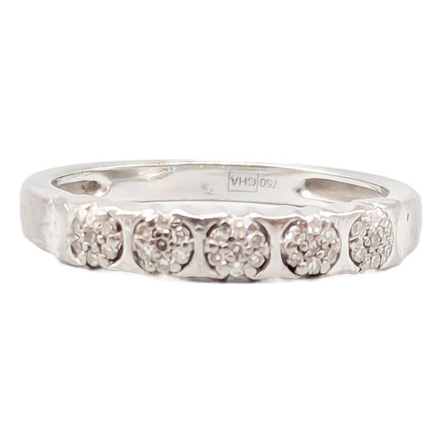 18 Karat White Gold Ring with Diamonds For Sale