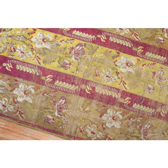 Antique Zabihi Collection Ghiordes Small Floral Runner - 3'6" x 7' For Sale - Image 10 of 10