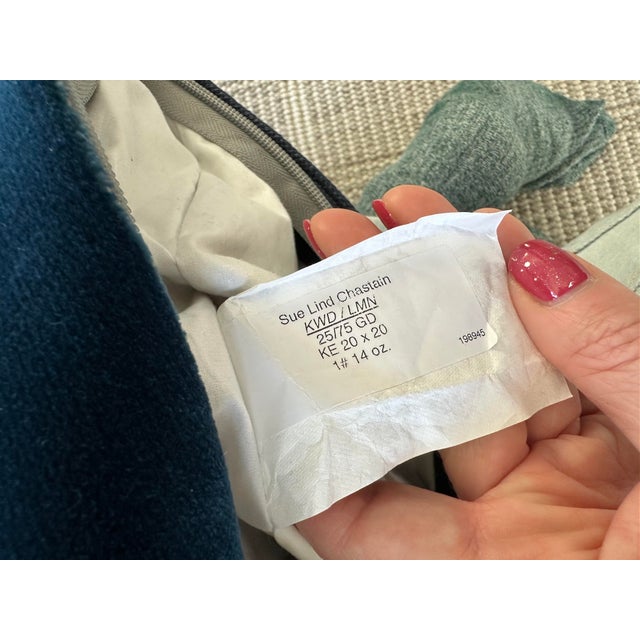 Set of 4 Custom Dark Navy Blue Velvet Pillows For Sale - Image 10 of 11