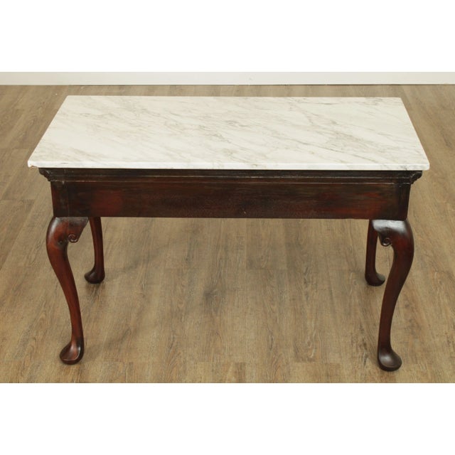 Antique Mahogany Queen Anne Marble Top Mixing or Console Table For Sale In Philadelphia - Image 6 of 13