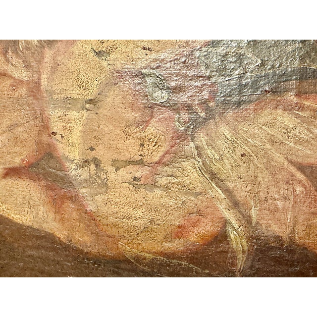 Original 18th Century Oil on Canvas, Putti Playing in Water, Follower of Boucher For Sale - Image 10 of 10