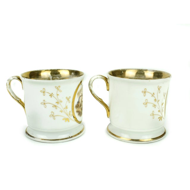 Early 20th Century Antique Victorian Gold Shaving Mug Cup Germany - a Pair For Sale - Image 4 of 7