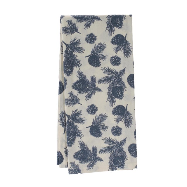 Refresh your holiday kitchen with this set of three blue pine and plaid Christmas tea towels, designed to blend rustic...