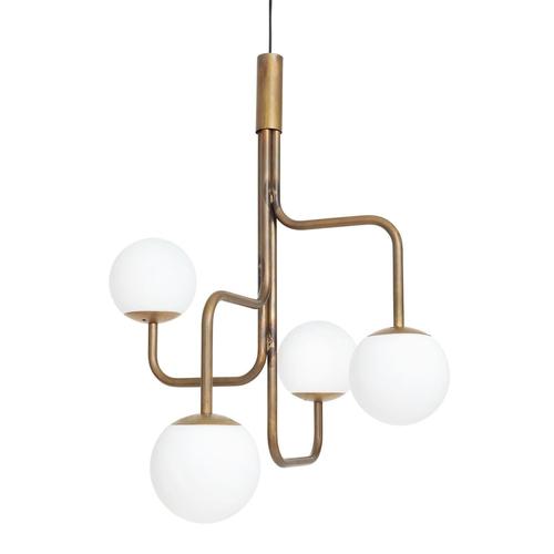 Large Brass and Glass Strapatz Glob Ceiling Lamp by Sabina Grubbeson for Konsthantverk For Sale - Image 6 of 7