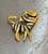 1950s-60s gold tone/enamel rhinestone zebra brooch. Excellent condition.