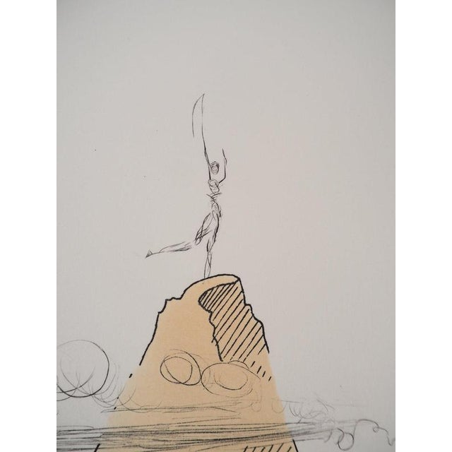 Salvador Dali, Iberian Landscape, Surrealist Man and Horseman, 1980, Engraving For Sale - Image 6 of 8