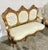 White Leather French Rococo Sofa – Gold Leaf Frame For Sale In Miami - Image 6 of 7