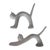 Mid-Century Modern Mid-Century Minimalist Stretching Cats Figurines from Naaman, Set of 2 For Sale - Image 3 of 5