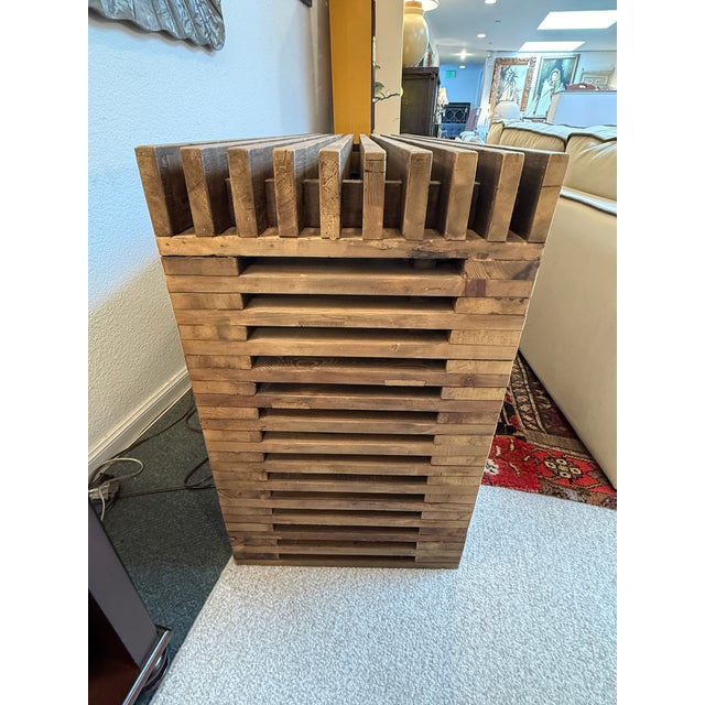 Brown Restoration Hardware Reclaimed Timber Slat Sideboard For Sale - Image 8 of 12