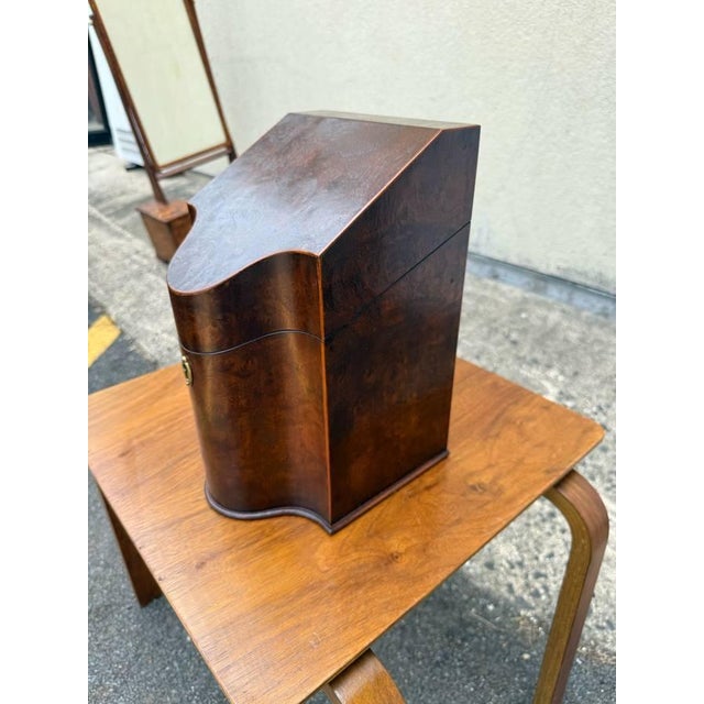 Antique English George III Period Knife Box/ Cutlery Box Marked by Southampton Georgian cutlery box made of mahogany wood....