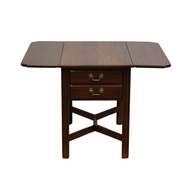 Jamestown Sterling Solid Mahogany Traditional Style 18" Pembroke Drop Leaf Accent End Table For Sale - Image 14 of 16